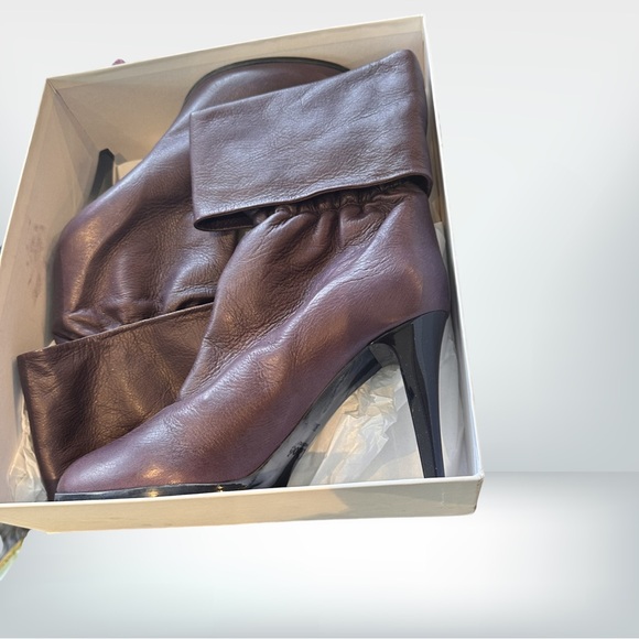 Cloe Mirto Deer Dark Purple Ankle Boots NI B 38 1/2 - Picture 5 of 10